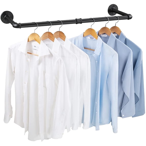 Sigrena Heavy Duty Industrial Pipe Clothes Rack, 38'' L, Wall Mounted ...
