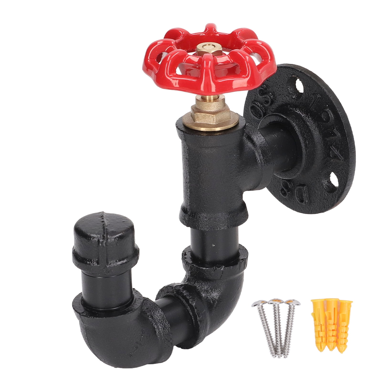 Heavy Duty Industrial Pipe Coat Hook Rack, Rustic Wall Mounted