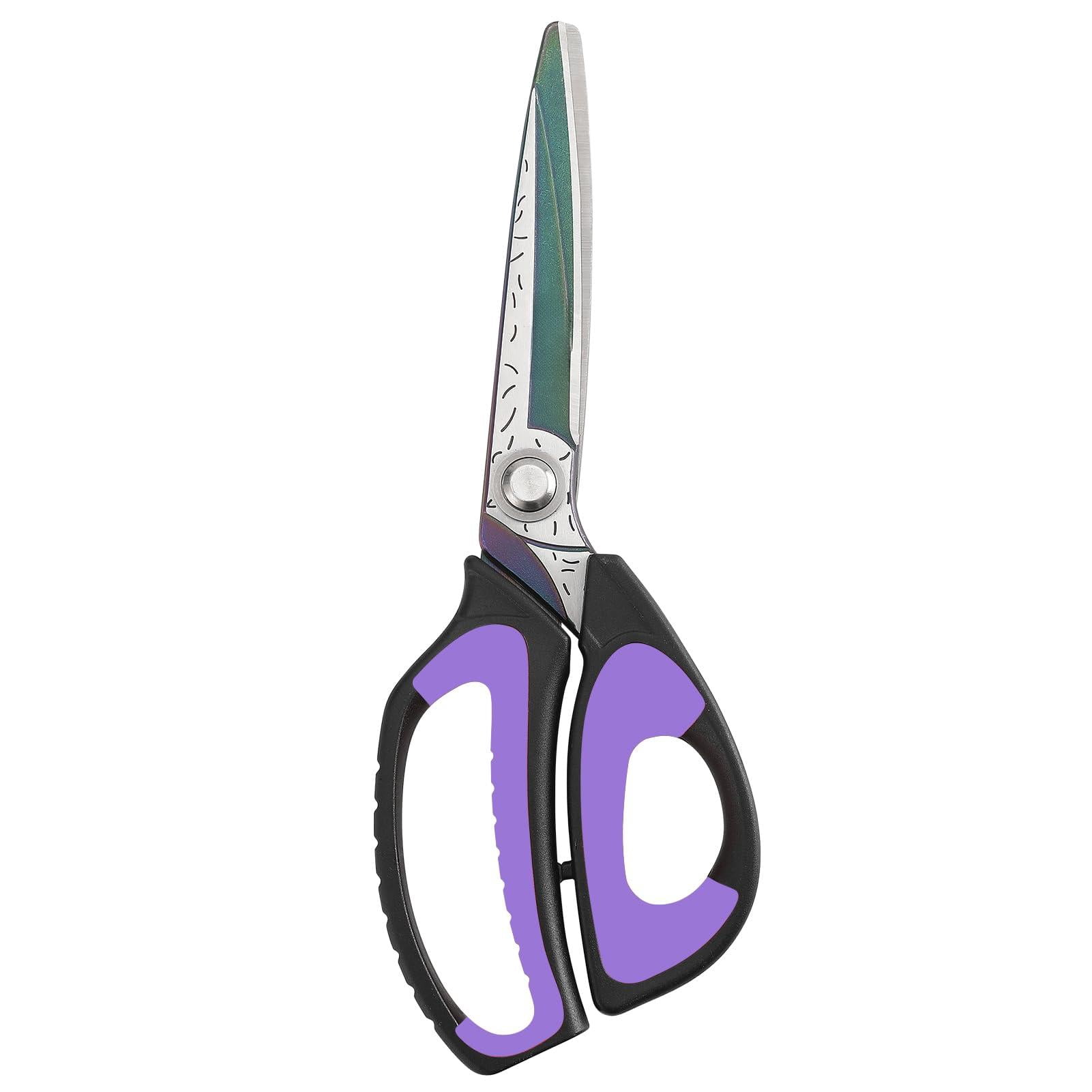 Heavy Duty Industrial Scissors: 10" Utility Stainless Steel All Purpose Titanium Coating Forged Shop Shears For Household Pruning  Gardening Construction Black & Purple