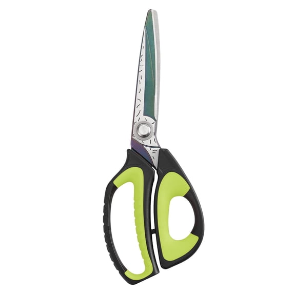 Heavy Duty Industrial Scissors: 10" Utility Stainless Steel All Purpose Titanium Coating Forged Shop Shears For Household Pruning Gardening Construction Green/black