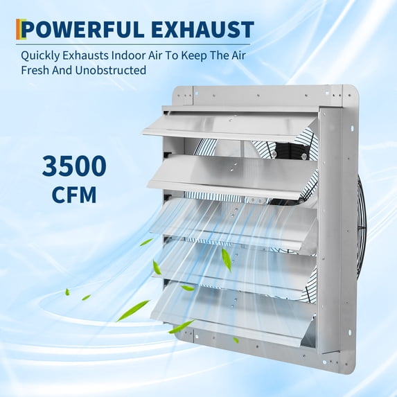Heavy Duty Industrial Shutter Fan – 24 Inch Wall Mounted Ventilation ...