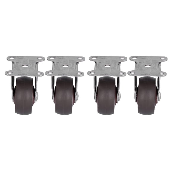 Heavy Duty Industrial TPR Rubber Caster Wheels 4-Pack Silent and Smooth 1.5-inch / 40 mm Brown Environmental Caster Wheels for Carts and Furniture