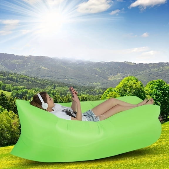 Heavy-Duty Inflatable Air Sofa Lounger Fast Inflate Deflate with Carry Bag for Camping Beach Travel Guest