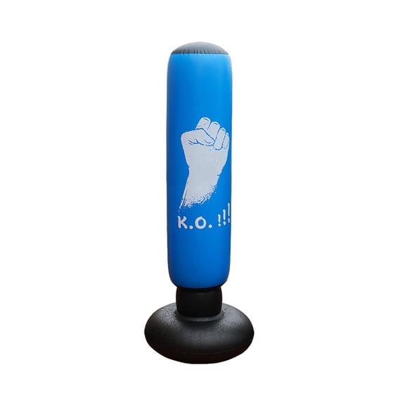 Heavy Duty Inflatable Punching Bag with Stand Base for Fitness Boxing Training Blue