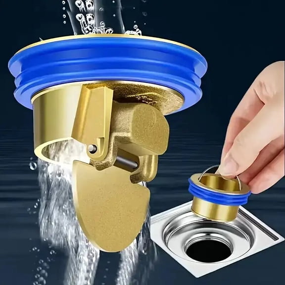 Heavy Duty Insect-Proof Water Stop Valve Odor-Blocking Filter for Floor Drain, Kitchen, Shower, Golden