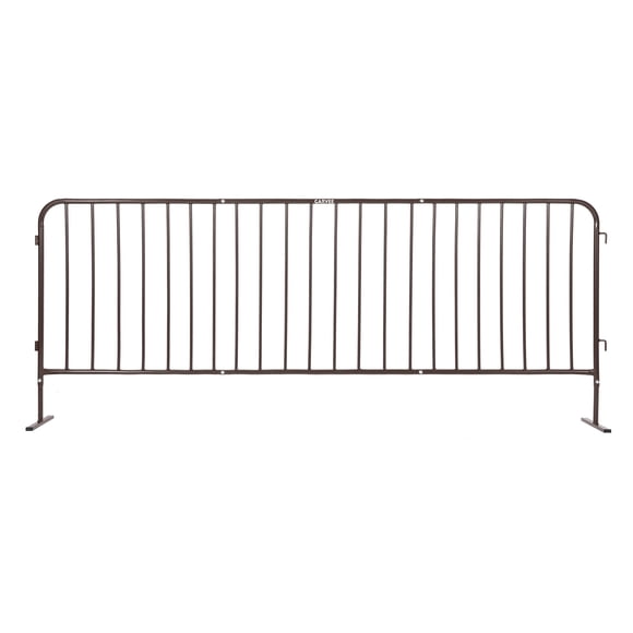 Heavy Duty Interlinked Steel Crowd Control Barrier – Powder Coated, Weather Resistant, Removable Flat Feet, Portable Safety Barricade for Events, Construction, Parking – 6.5FT Brown