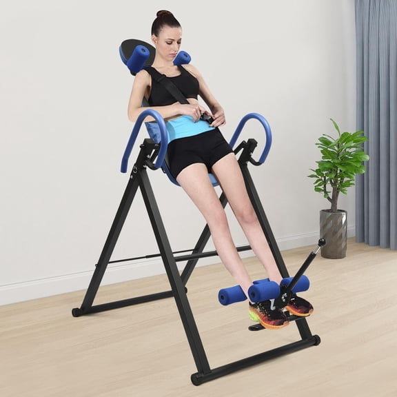 Heavy Duty Inversion Table, 300 LBS Weight Capacity Inversion Back Stretcher, Height Adjustable with Anti-Slip Foot Sleeves & Safety Support Belt for Body Relaxation