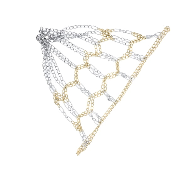 Heavy Duty Iron Basketball Net Replacement Rust Proof Chain Loop Indoor Outdoor Fits Standard Rims Weatherproof 9.84 inches / 25 cm Length for Training and Professional Courts Silver