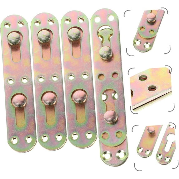 Heavy Duty Iron Bed Rail Bracket – Rust-Resistant Furniture Hinge for Wooden Bed Frames, Headboard & Footboard Connector, Durable Corner Fastener