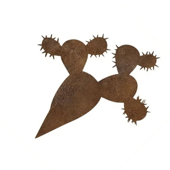 Heavy Duty Iron Cactus Sculpture Yard Ornaments With Rust Finish Suitable For Landscape Outdoor Garden Display
