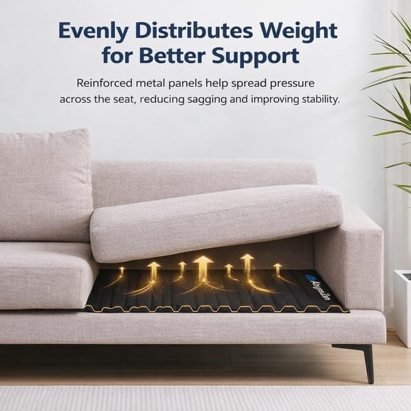 Heavy-Duty Iron Couch Cushion Support [17” x 22”] – Ultra-Thin Metal Base for Sagging Sofas, Stronger & Longer-Lasting Than Wood, Fits 2–3 Seater Couches