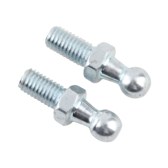 Heavy Duty Iron M8 Ball Stud Bolt Pin for Car Gas Struts and Bonnet Lift Support - 10 mm / 0.39 inches Thread Ball Joint Metric Mounting Studs, Silver - 2 Pack