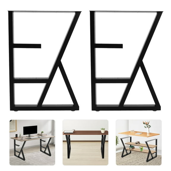 Heavy Duty Iron Table Legs 28 inch Height x 19.6inch Wide Industrial & Rustic Style K-Shaped Dining Table Legs Metal Furniture Legs for bedrooms, Desk/Table New, Black, 2PCS