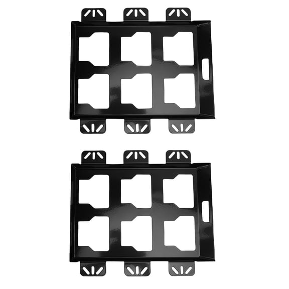 Heavy Duty Iron Toolbox Mounting Plate Replacement for Packout Metal Storage Base Baseplate with 100 Lbs / 45.36 kg Loading Capacity for Truck Beds Molle Panels Walls Black 2-Pack