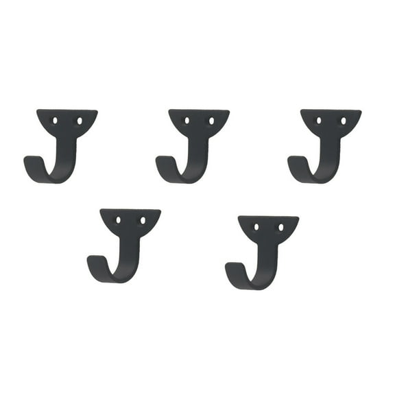 Heavy Duty Iron Wall Hooks 5-Pack - Vintage Industrial Hangers for Indoor/Outdoor | 10lb Capacity Per Hook