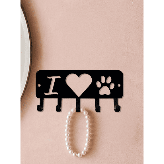 Heavy-Duty Iron Wall Hooks Modern Black Organizer for Mudroom/Entryway