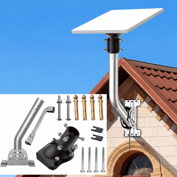 Heavy Duty J-Pole Wall Mounting Kit for Starlink Mini, Aluminum Ball Joint Pipe Adapter