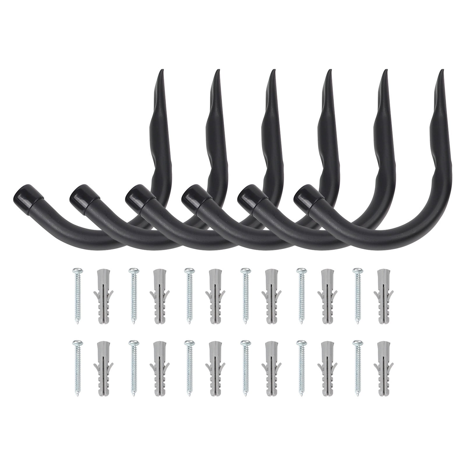 Heavy Duty J-Type Wall Brackets Hooks,6 Pack Garage Storage Tool Hangers for Bicycles,Hoses and Tools
