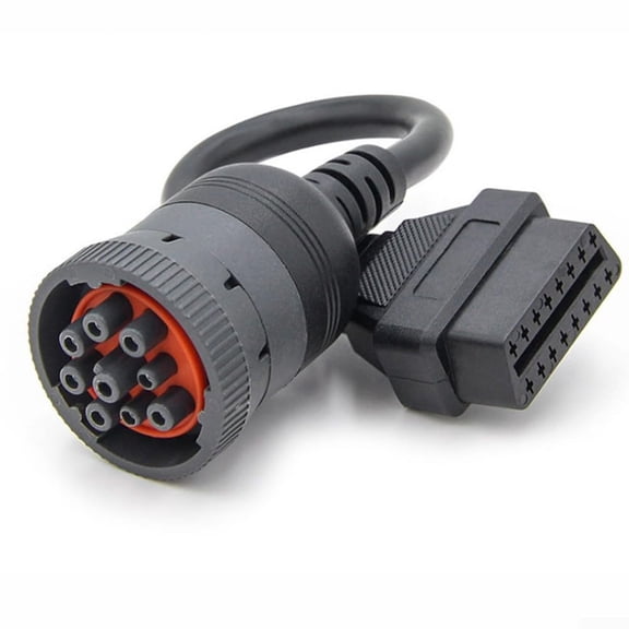 Heavy-Duty J1939 9Pin to OBDII 16Pin Adapter Cable for Precise Engine Analysis and Error Code Reading