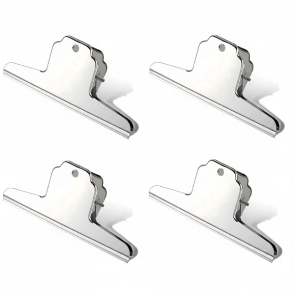 Metal Clips 4 Pcs, Wide Large Food Bag Clamps for Dog Food, Snacks, Office Paper and Crafts
