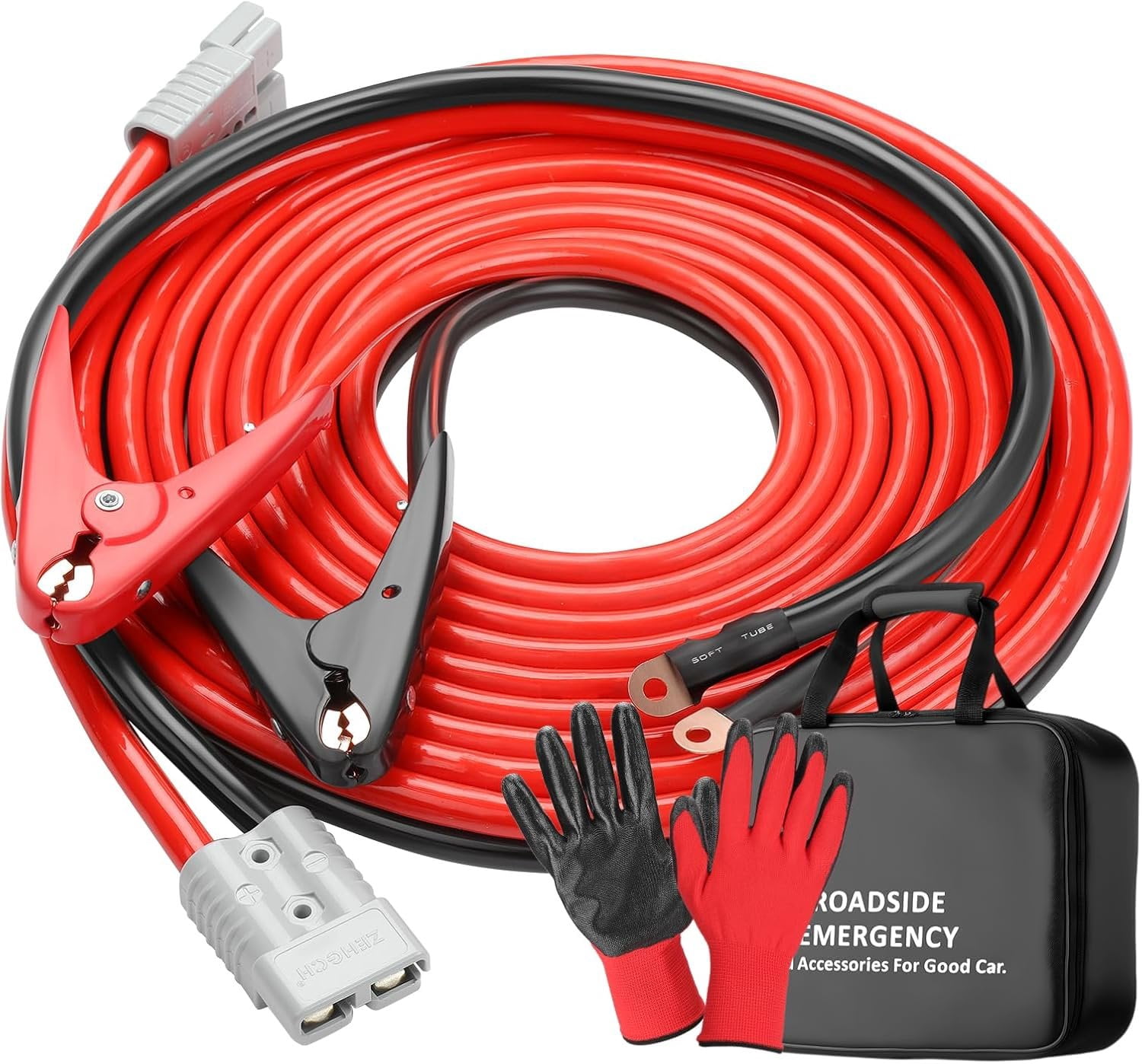 Parmanent Cable Heavy Duty Jumper Cables, 1 Gauge 1000Amp 20 , Booster Cables with ...