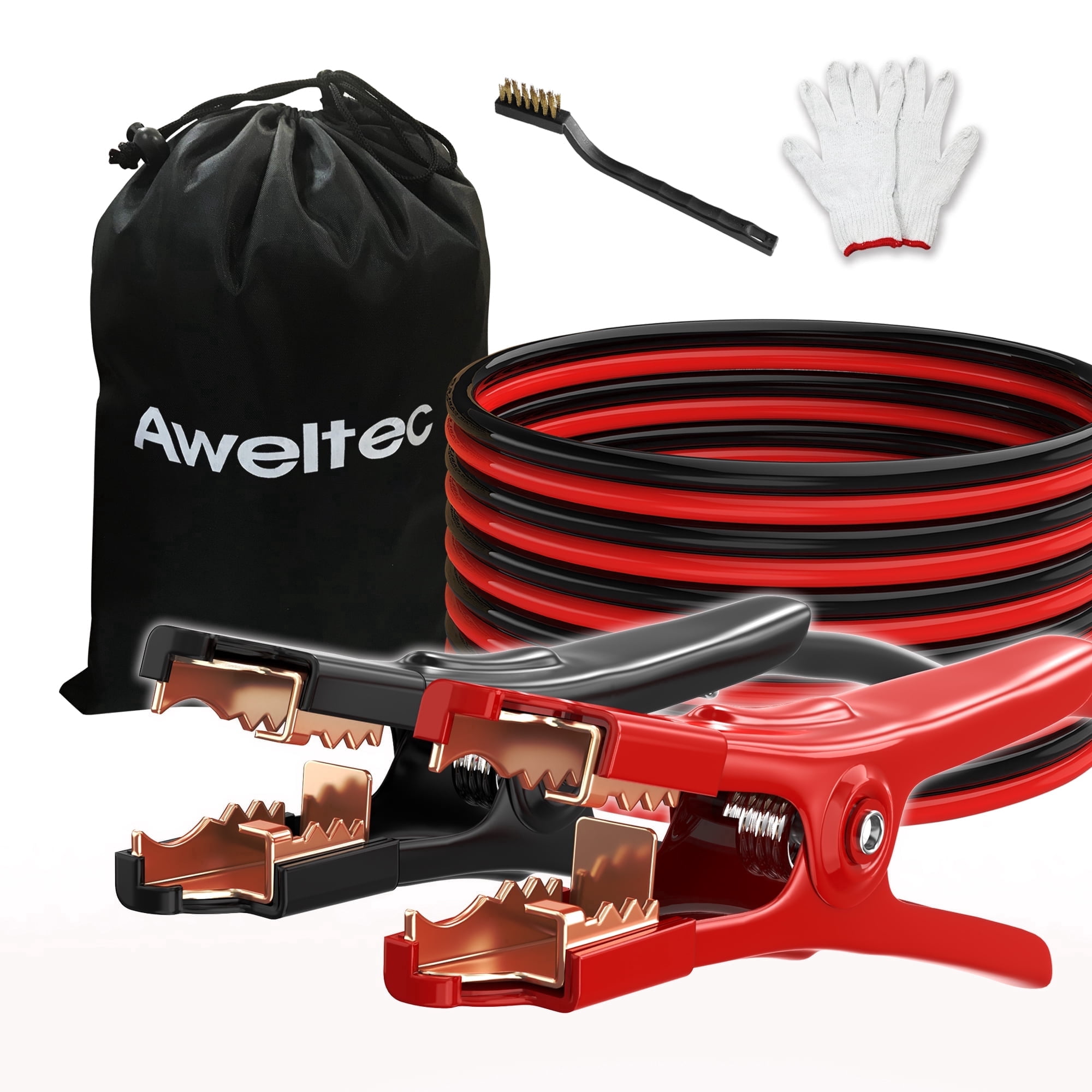 AWELTEC Automotive Jumper Cables ,Heavy Duty 4 Gauge 20 Feet Booster Battery Cable
