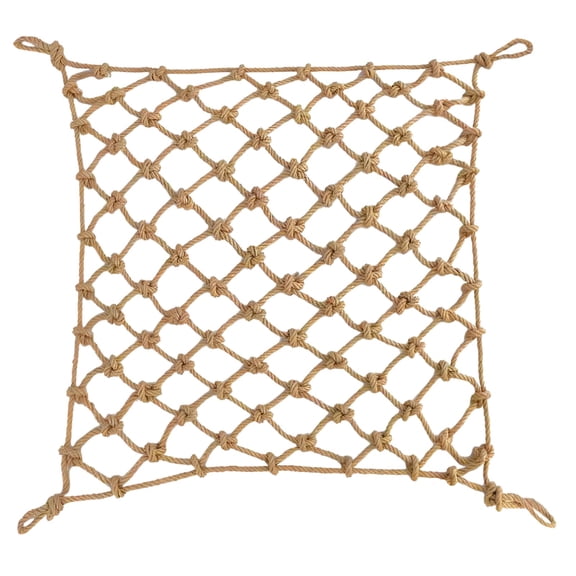 Heavy Duty Jute Rope Tear-resistant Sisal Rope Mesh Twine Netting Wall Children Pets Container Protection Net Safety Netting For Balcony Stairs Scenic Railings Garden Bar Decoration 1x2m
