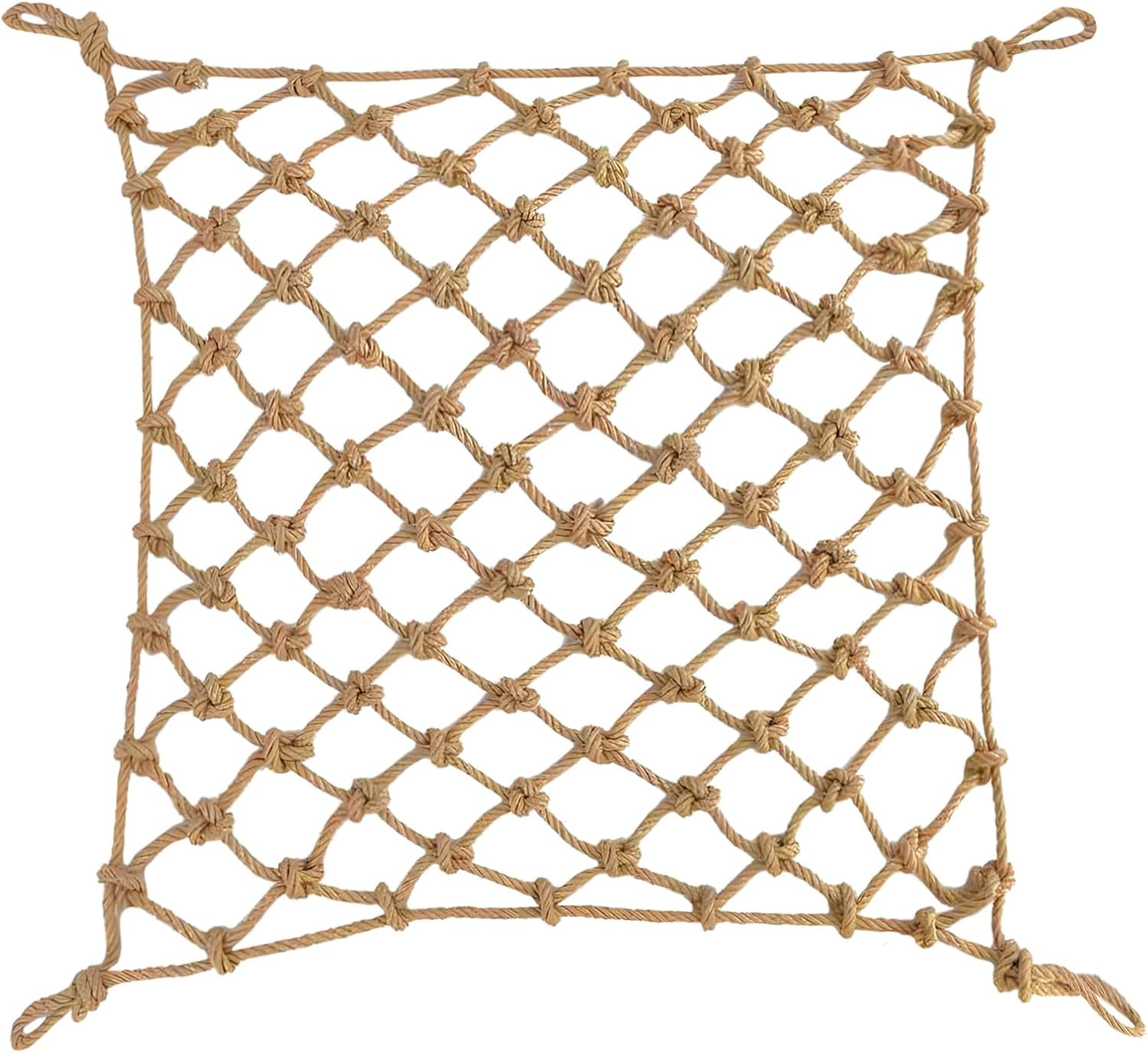 Heavy Duty Jute Rope Tear-resistant Sisal Rope Mesh Twine Netting Wall Children Pets Container Protection Net Safety Netting For Balcony Stairs Scenic Railings Garden Bar Decoration 1x2m