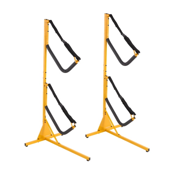 Heavy-Duty Kayak Storage Rack, Steel and Nylon Construction, High Load Capacity, Adjustable Straps, Ideal for Indoor and Outdoor Use