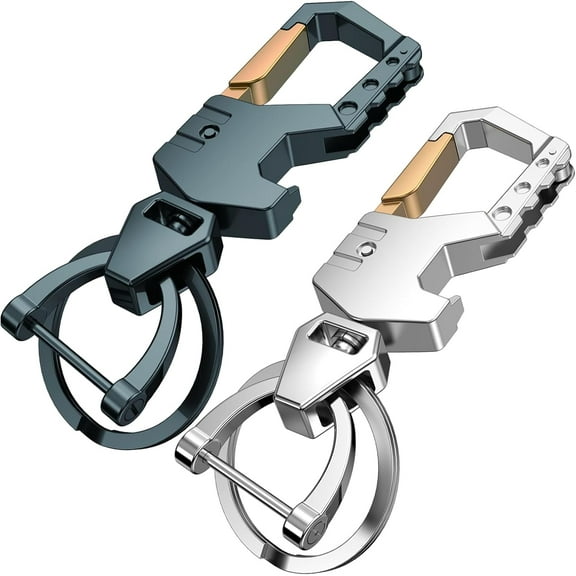 Heavy Duty Key Chain with (1 key ring and 1 D-ring),Bottle Opener,Carabiner Car Key Chains