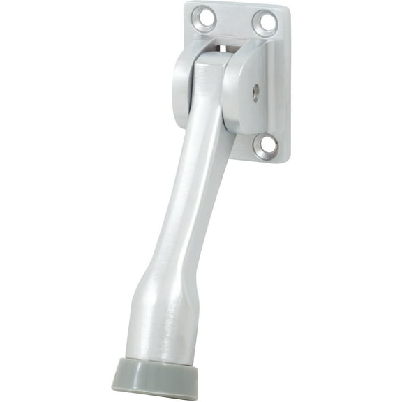 Heavy-Duty Kick-Down Stop with 4 Screws, 4 Inches, Satin Chrome by Stone Harbor Hardware