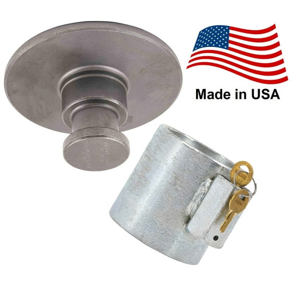 Heavy Duty King Pin Lock Kit Made in USA | Heavy Duty Chrome King Pin Lock with 2 Unique Keys & A Style King Pin | Trailer Hitch Lock Works with RV 5th Wheel