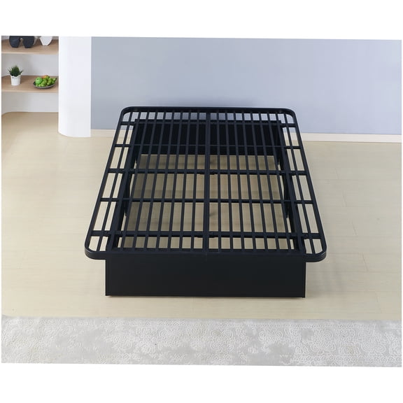 Heavy Duty King Platform Bed Frame, Noise Free Metal Base with Strong Support, No Box Spring Required, Modern Black Design
