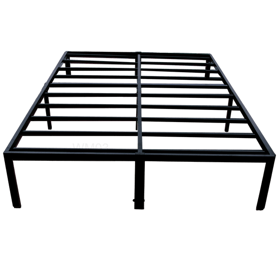 Heavy Duty King Platform Bed Frame with Storage, No Box Spring, Steel Slat Foundation, 2000lbs Capacity, Black Modern Design