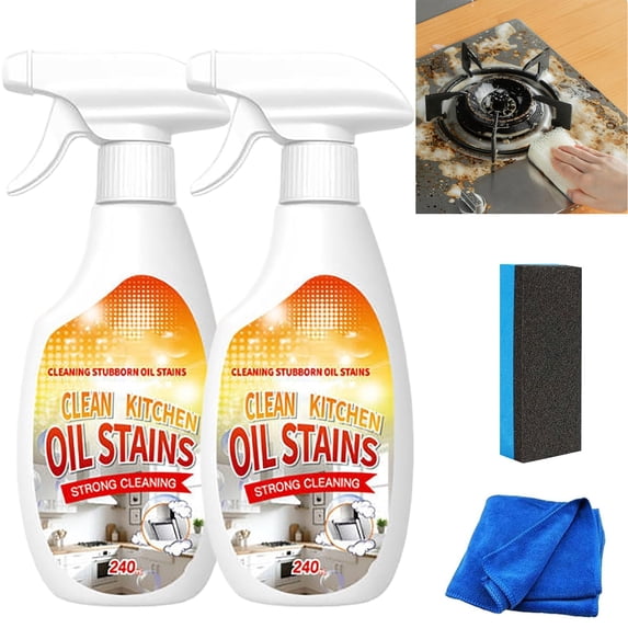 Heavy-Duty Kitchen Degreaser Foam Cleaner,Clean Kitchen Oil Stains Spray,Multi Functiona Foam Kitchen Cleaner Spray for Home Bathroom (2PC)