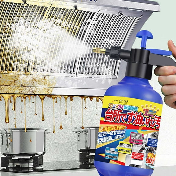 Heavy Duty Kitchen Degreaser, Qiopertar Under $5 Kitchen Oil Cleaning Strong Oil Cleaning Clean Heavy Oil Cleaning Decontamination Stove Clean 500ml