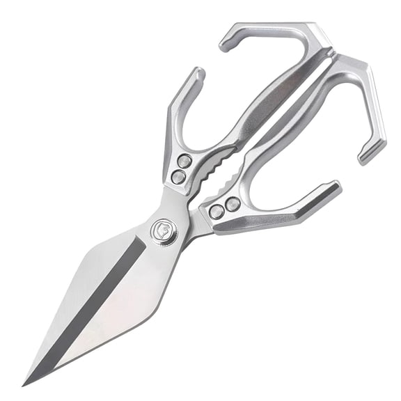 Heavy Duty Kitchen Scissors, 9.8 in / 25 cm Stainless Steel Poultry Scissors, Multi-Purpose Kitchen Shears for Chicken, Poultry, Fish, Meat Cutting, Silver