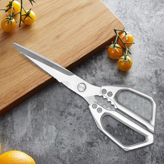 Heavy Duty Kitchen Scissors, Ultra Sharp 3CR13 Stainless Steel Multipurpose Kitchen Shears with Ergonomic Aluminum Handle, Multifunctional for Poultry, Fish, Herbs, Walnut Cracking & Bottle Opener, S