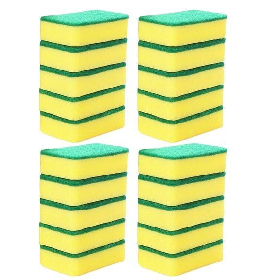 Heavy Duty Kitchen Scrub Sponges 20 Pack Individually Wrapped Non Scratch Scouring Pads for Dishes Household Bathroom and Car Cleaning