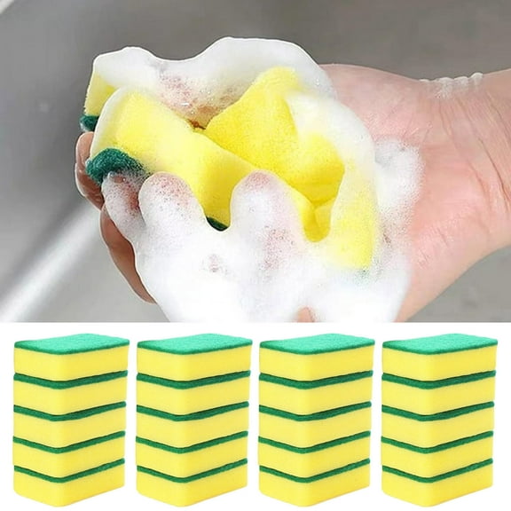 Heavy Duty Kitchen Scrub Sponges Non Scratch Scouring Pads Individually Wrapped Dishwashing Cleaning Brush Set For Household Bathroom And Car Use