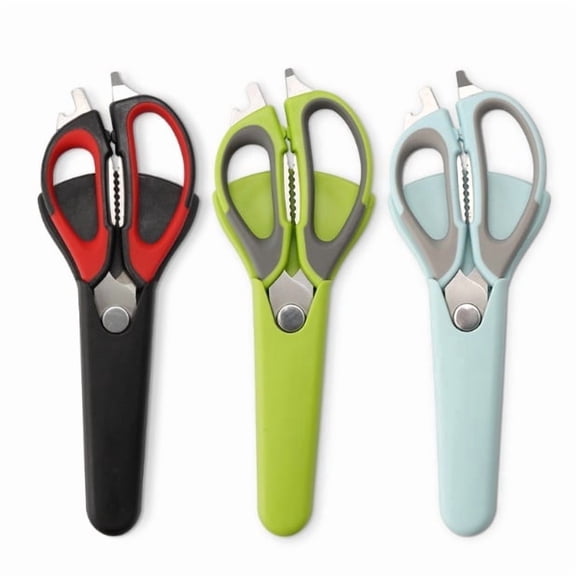 Heavy Duty Kitchen Shears, 3 Pack Stainless Steel Multi-Purpose Food Scissors with Magnetic Blade Cover, Detachable Kitchen Shears for Meat, Poultry, Fish, Vegetables, Herbs & Seafood