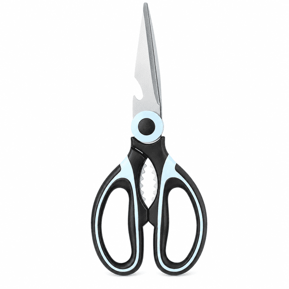 Heavy Duty Kitchen Shears, Multi-Purpose Stainless Steel Poultry Scissors for Chicken Bone and Meat, Ergonomic Non-Slip Panda Grip Food Snips, Red/Orange/Blue