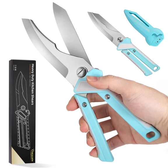 Heavy Duty Kitchen Shears,Multipurpose for Scissors&Knife,Stainless Steel Shears for Powerful Cutting,Fit for Poultry Meat Bones Seafood Veggies,Ideal Gifts for Festival Birthday Aniversary (blue)