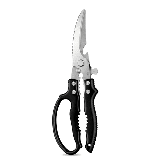 Heavy Duty Kitchen Shears for Poultry & Bone, Professional Stainless Steel Chicken Bone Scissors with Spring Loaded Handle, Multi-function Cooking Snips for Home & Commercial Use, 9.5-Inch