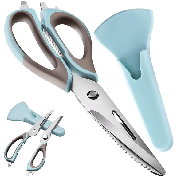 Heavy Duty Kitchen Shears  Stainless Steel Multi-Purpose Food Scissors with Magnetic Holder, Detachable for Meat, Poultry, Vegetables & Herbs