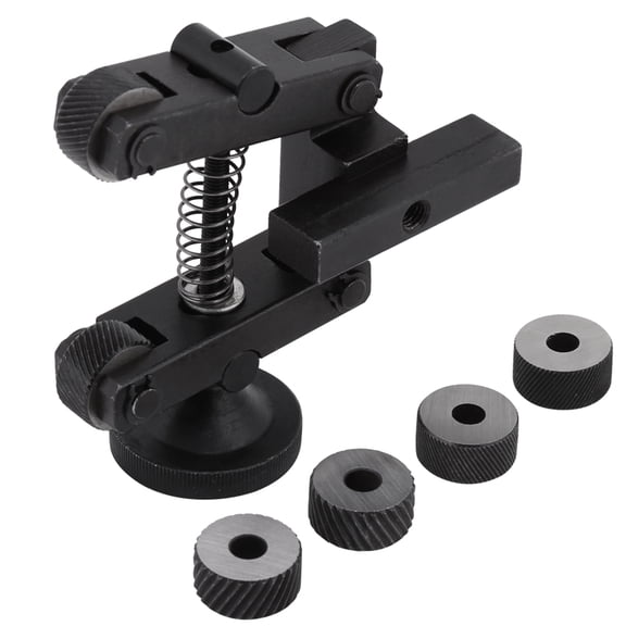 Heavy Duty Knurling Tool Holder Linear Knurl Lathe Adjustable Shank with 6 Wheels for Mini Lathes Premium Carbon Steel Construction High Precision Metalworking Accessory (5.9 in / 15 cm Length)