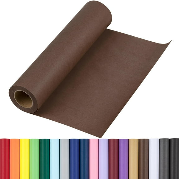 Heavy Duty Kraft Wrapping Paper Roll, 17.5x393 Inches Recyclable Brown Gift Wrap, Durable Art Craft Paper for Table Cover, Bulletin Board, Flower Bouquet, Shipping Packaging, brown