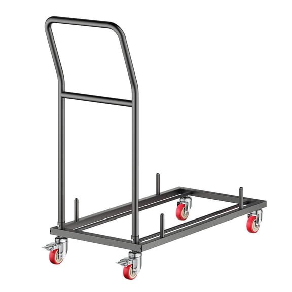 L-Shape Horizontal Folding Chair Rack Cart, Holds 25 Chairs with 300 lbs Weight Limit