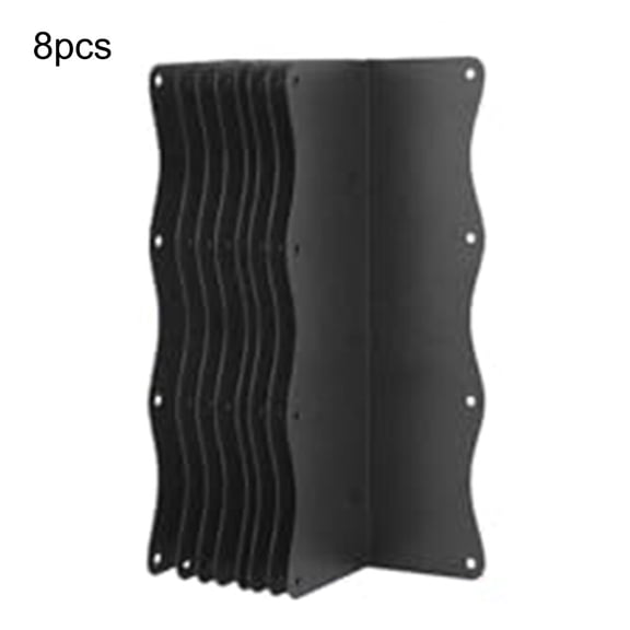 Heavy Duty L-Shaped Stainless Steel Corner Brackets For Garden Beds And Furniture, Black Wave Edge Reinforcement For Wooden Shelves, 4 Pack(8PCS)