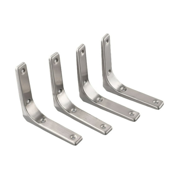 Heavy Duty L Shaped Steel Shelf Wall Mount Brackets For Diy Home Decor Furniture Silver Smile Home